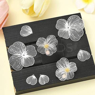 40Pcs 4 Styles Iron Etched Metal Embellishments Pendants IFIN-CJ0001-81-1