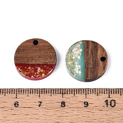 Opaque Resin and Walnut Wood Pendants RESI-T060-05M-1