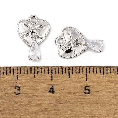 Brass Micro Pave Clear Cubic Zirconia Charms KK-L212-16P-1