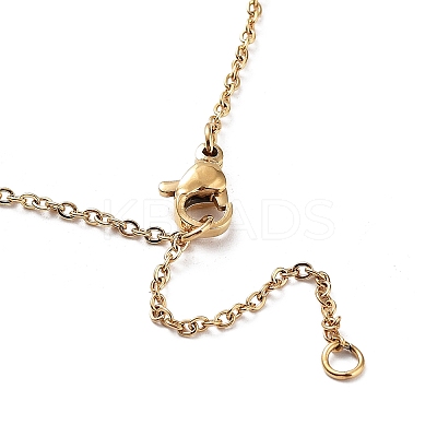Ion Plating(IP) 304 Stainless Steel with Plastic Bead Necklaces NJEW-Q335-02A-G-1