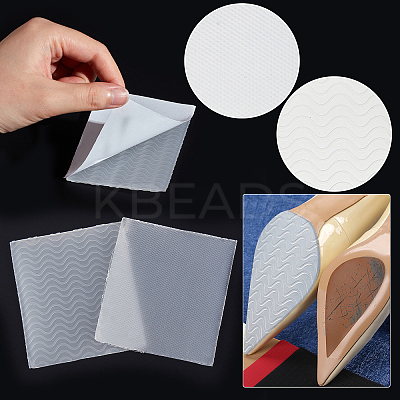 4 Pairs 2 Style PVC Self-Adhesive Anti-Slip Stick Shoes Pad AJEW-GF0004-76A-1