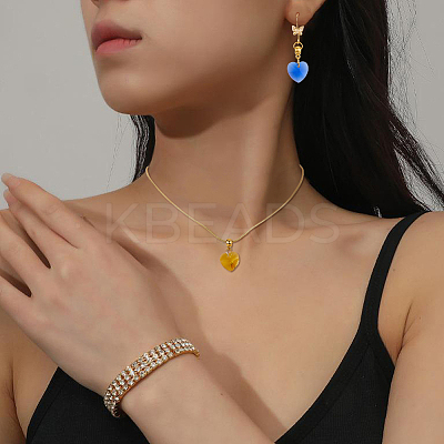 24Pcs 12 Colors Faceted Glass European Dangle Charms PALLOY-AB00176-1