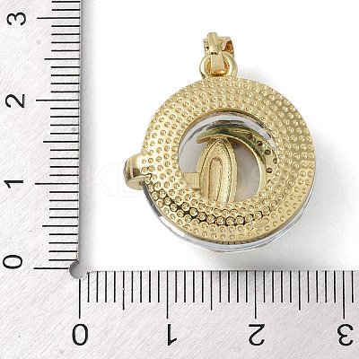 Brass Cubic Zirconia with Glass Pendents KK-Q815-11G-1