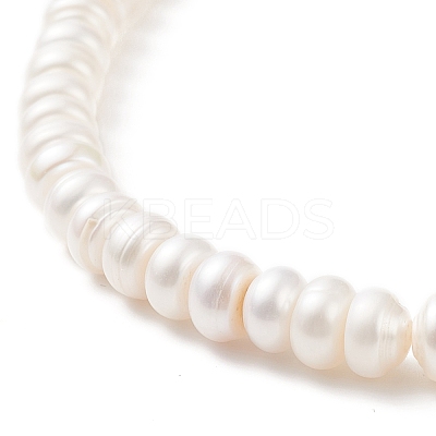 Natural Pearl Beaded Necklace with Brass Clasp for Women NJEW-JN04059-1