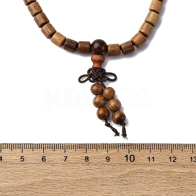 Wood Round Beads Wrap Bracelets BJEW-U041-02A-1