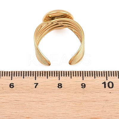 304 Stainless Steel Open Cuff Ring Components STAS-F366-06C-G-1