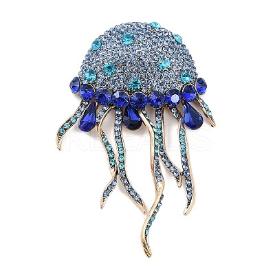 Jellyfish Alloy Rhinestones Tassel Brooches JEWB-S022-11A-1