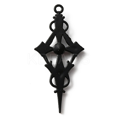Siam Rhinestone Cross Pendant with Black Enamel ENAM-WH0001-06EB-02-1