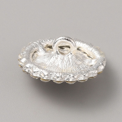 1-Hole Alloy Rhinestone Shank Buttons BUTT-WH0030-22-1