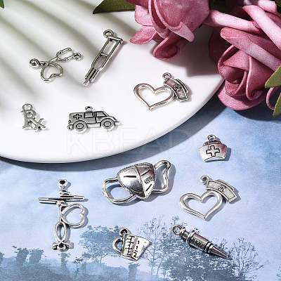 100pcs 10 Styles Tibetan Style Alloy Pendants TIBEP-CJ0001-44-1