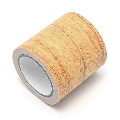 Non-woven Fabrics Imitation Wood Grain Adhesive Tape DIY-WH0001-70B-1