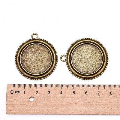 Vintage Tibetan Style Alloy Pendant Cabochon Bezel Settings X-TIBEP-M018-139AB-NF-1