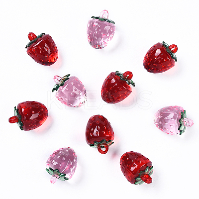 12Pcs 2 Colors Transparent Korea Acrylic Pendants OACR-YW0002-10-1