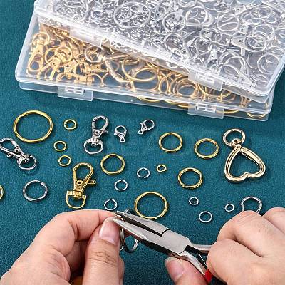 DIY Alloy Lobster Claw Clasps & Brass Jump Rings & Iron Split Key Rings Keychain Making Kits DIY-SZ0010-43-1