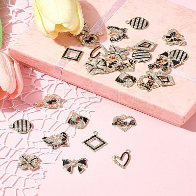 28Pcs 11 Styles Alloy Enamel Pendants FIND-FS0003-24-1