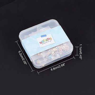 48Pcs 8 Colors Evil Eye Alloy Enamel European Beads ENAM-NB0001-50-1