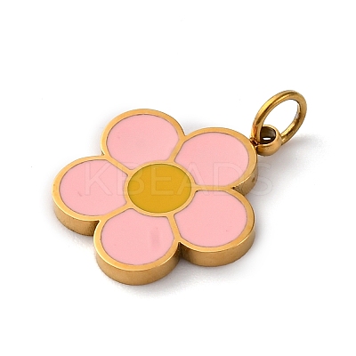 316 Surgical Stainless Steel Enamel Pendants STAS-K258-40A-G-1