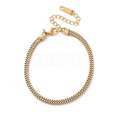 304 Stainless Steel Box Chain Bracelets for Women BJEW-D338-01G-01-1