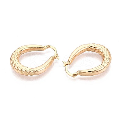 U-Shaped Brass Hoop Earrings EJEW-T047-105G-1