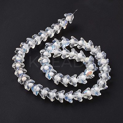 Transparent Glass Beads Strands LAMP-H061-01D-1