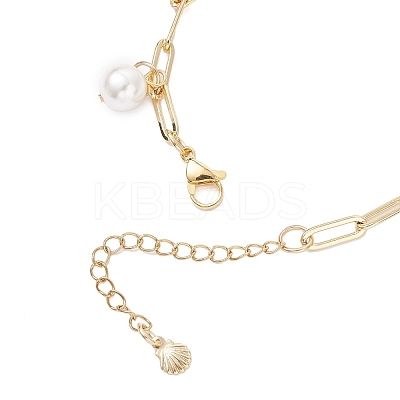 3Pcs 3 Colors Natural Freshwater Shell Beads & Alloy Enamel Charm Bracelets BJEW-JB12214-1
