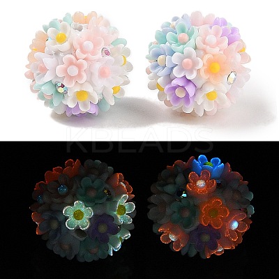 Handmade Luminous Polymer Clay Rhinestone Fancy Beads CLAY-H003-04A-1