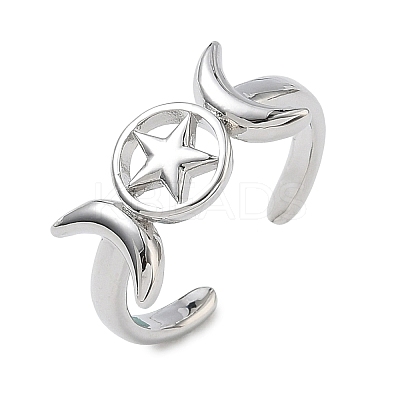 Brass Cuff Open Rings for Women RJEW-L343-10P-1