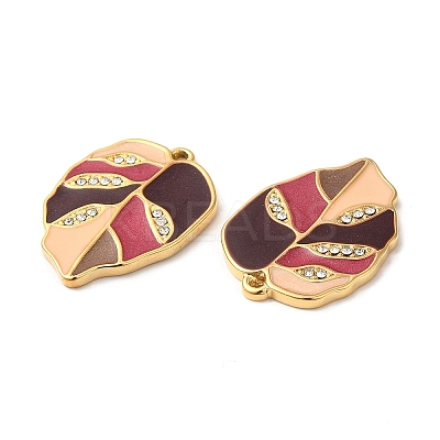 Real 18K Gold Plated 304 Stainless Steel Rhinestone Pendants STAS-A084-31G-02-1
