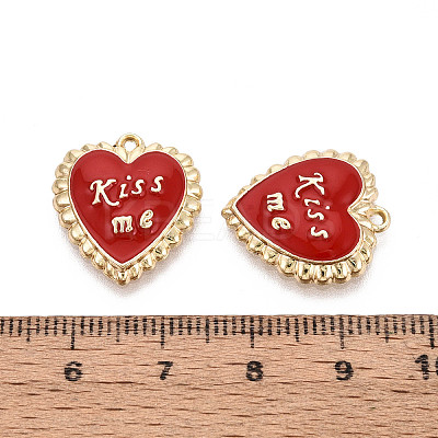 Valentine's Day Alloy Enamel Pendants ENAM-T024-16A-G-1