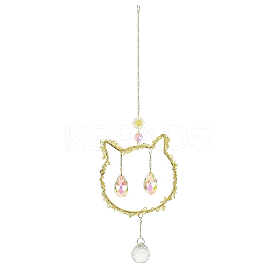 Metal Hanging Suncatchers HJEW-P018-D01-1