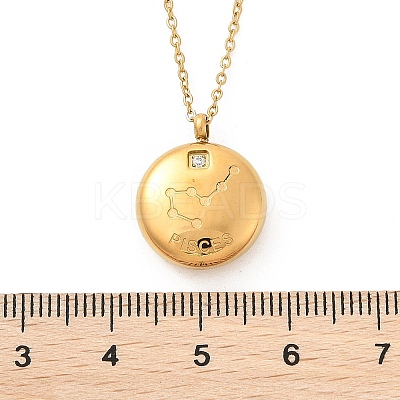304 Stainless Steel Clear Cubic Zirconia Constellation Pendant Necklaces NJEW-R021-02G-06-1