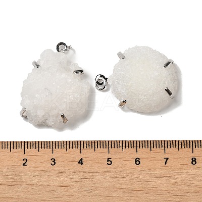 Natural Druzy Quartz Crystal Pendants G-C096-01P-1