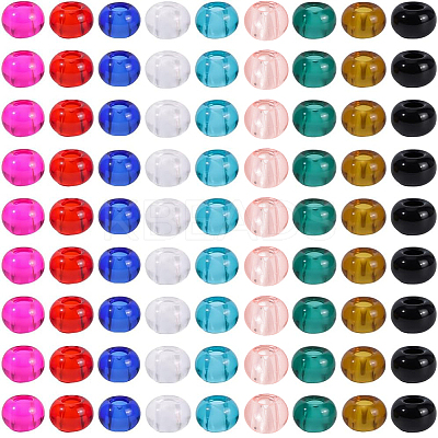 90Pcs 9 Colors Glass European Beads GLAA-PA0001-25-1