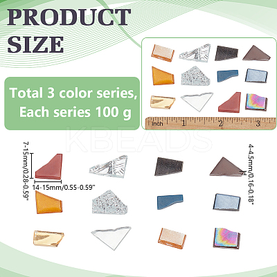 291Pcs 3 Colors Porcelain Mosaic Tiles PORC-WR0001-01B-1