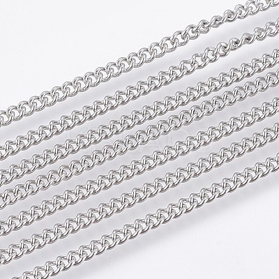 Tarnish Resistant 304 Stainless Steel Curb Chains CHS-F006-03B-P-1