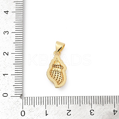 Brass Micro Pave Cubic Zirconia Pendants KK-D317-095G-1