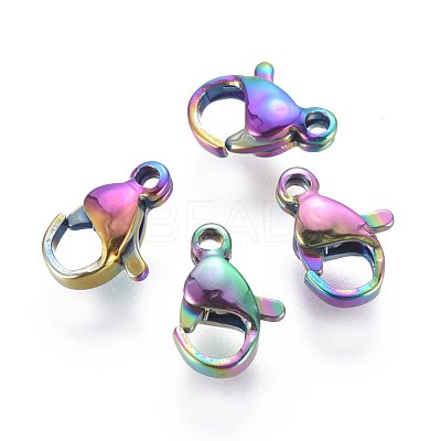 Ion Plating(IP) 304 Stainless Steel Lobster Claw Clasps STAS-E475-02D-1