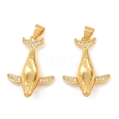 Brass Micro Pave Cubic Zirconia Pendants KK-Z140-23G-1