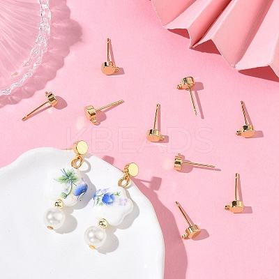 SHEGRACE Brass Stud Earring Findings XGR0105G-151G-1