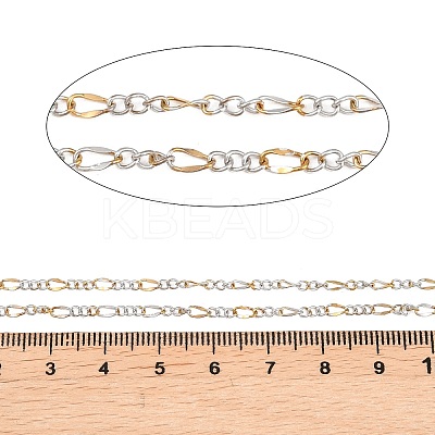 Two Tone 304 Stainless Steel Figaro Chains CHS-P028-13A-1