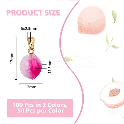 100Pcs 2 Colors Opaque Spray Painted Glass Pendants GLAA-DC0001-25-1