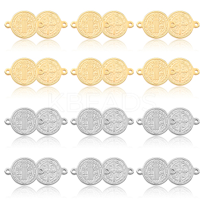 12Pcs 2 Colors 304 Stainless Steel Links/Connectors STAS-GA0001-58-1