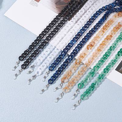 Acrylic Curb Chain Eyeglasses Chains AJEW-EH00385-1