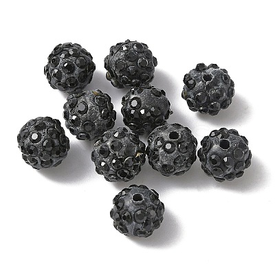 Handmade Polymer Clay Rhinestone Beads LS-CLAY-WH0010-01B-1