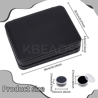 60Pcs 2 Colors Plastic Loose Diamond Round Boxes MRMJ-WH0094-01-1