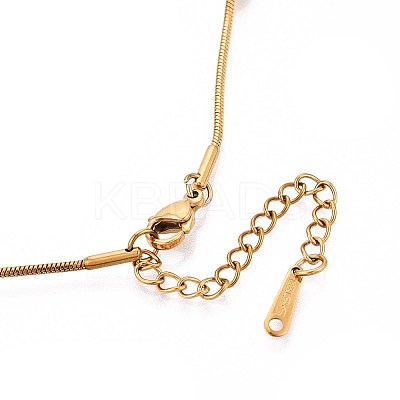 1.2MM 304 Stainless Steel Oval Beads Snake Chain Necklaces NJEW-N058-14G-1