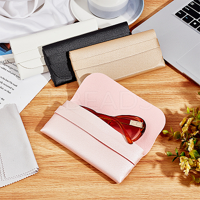 AHADEMAKER 4Pcs 4 Colors PU Imitation Leather Glasses Case AJEW-GA0005-19-1