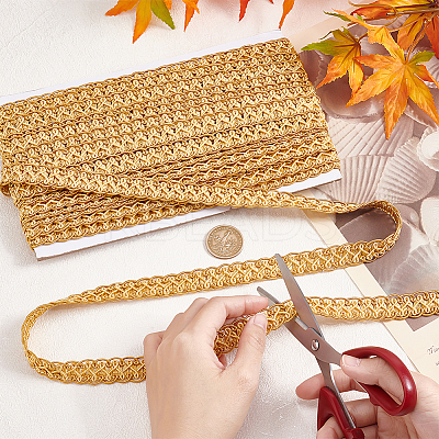 Polyester Braided Lace Trim OCOR-WH0078-09A-1
