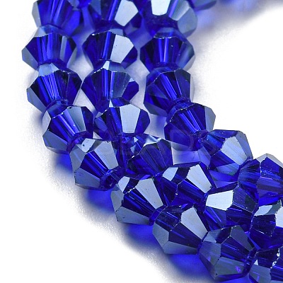 Transparent Electroplate Glass Beads Strands GLAA-F029-3mm-C06-1