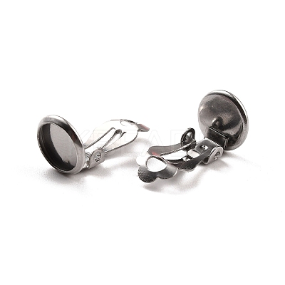 Non-Tarnish 316 Stainless Steel Clip-on Earring Findings X-STAS-I187-02B-P-1